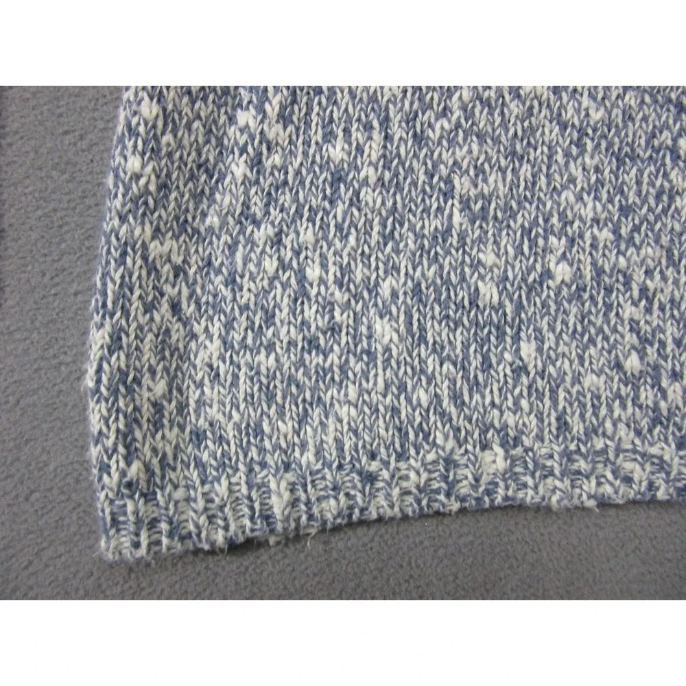 Old Navy Vtg Sweater Mens Large Blue Marled Ramie Cotton Knit Crewneck